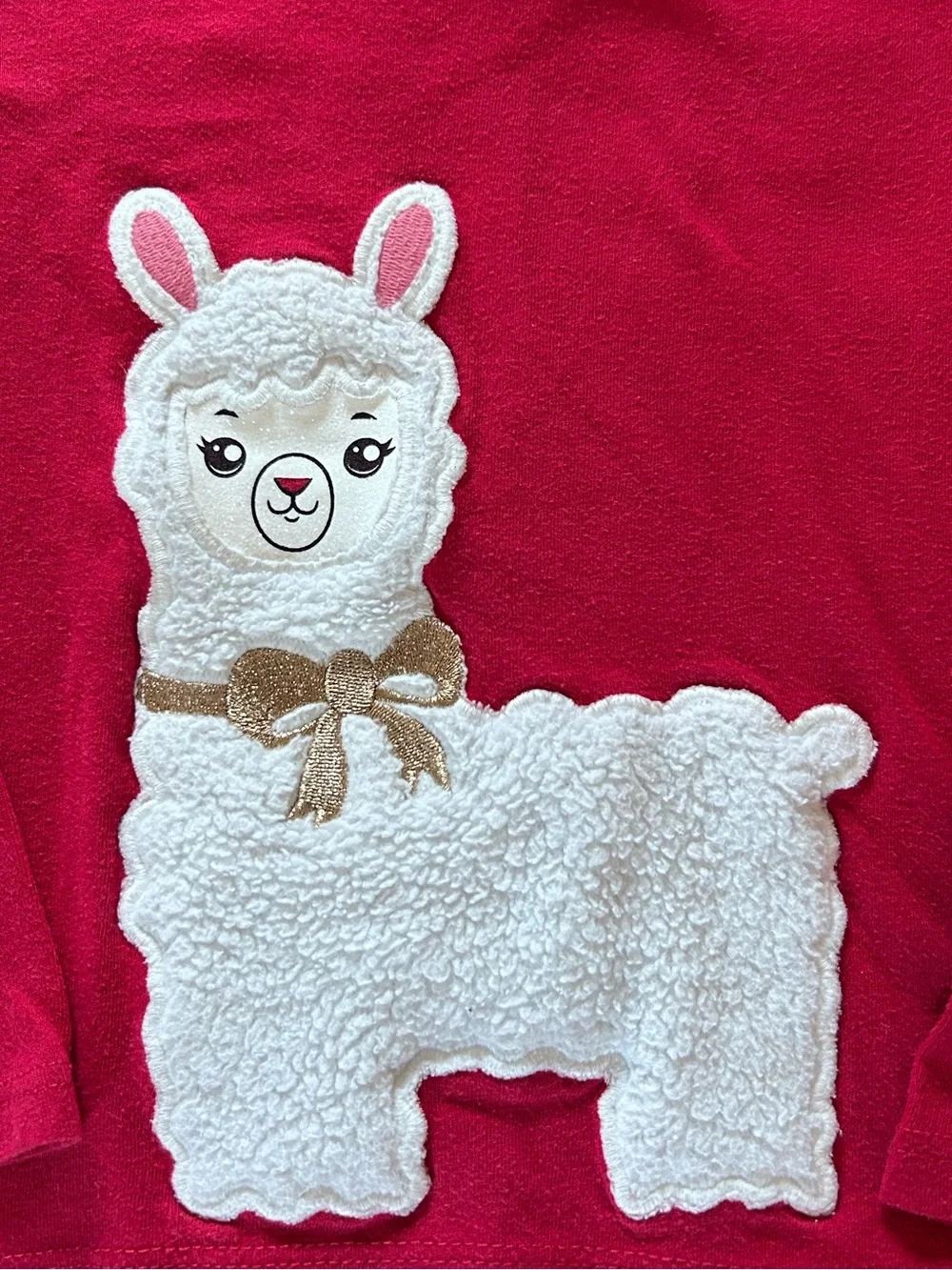 The Children's Place Girls' Red Llama Applique Long Sleeve Top size 3T.